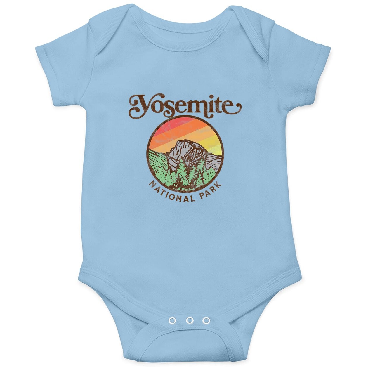 Yosemite National Park Vintage Style Retro 80s Graphic Premium Baby Bodysuit
