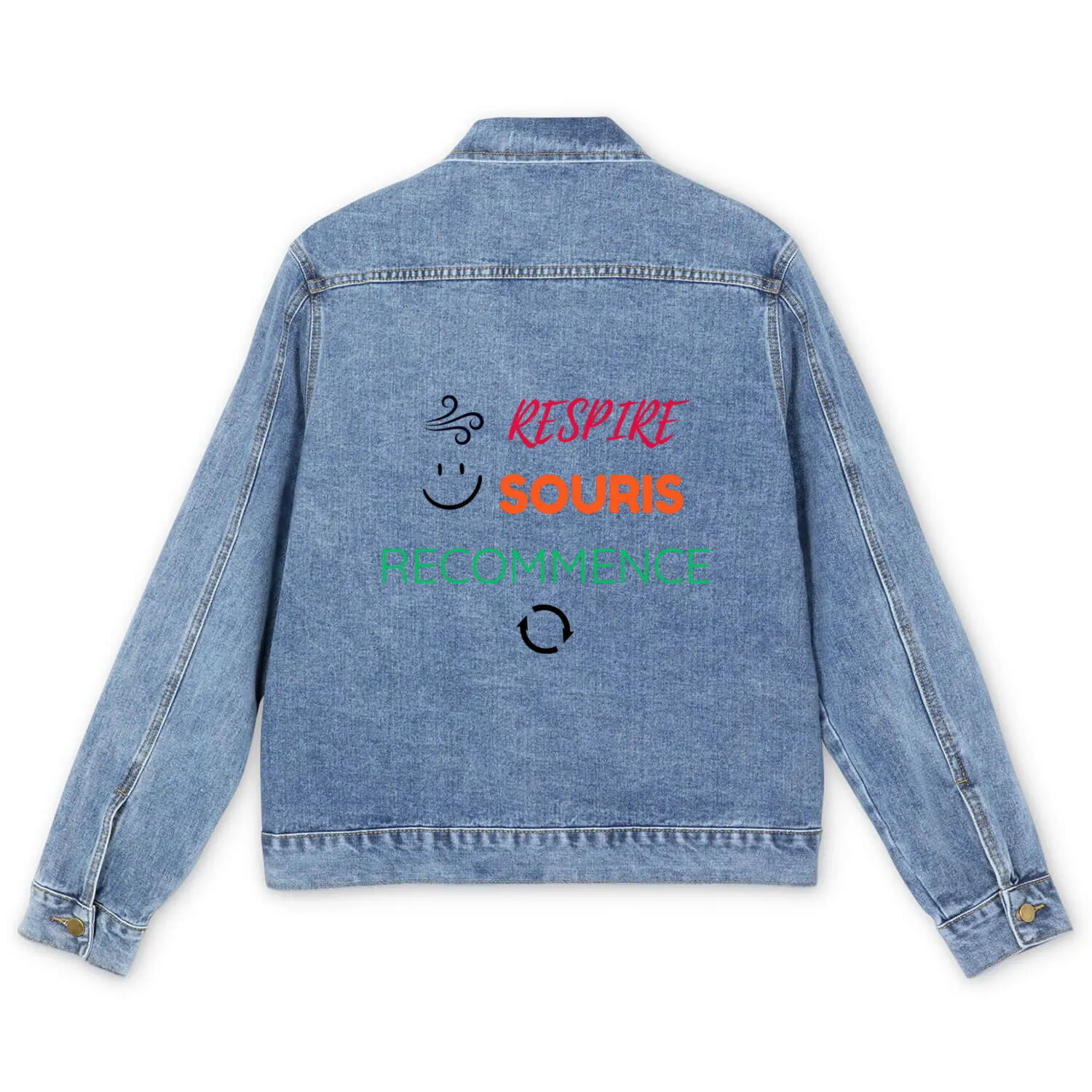 RESPIRE_SOURIS_RECOMMENCE Men's Denim Jackets