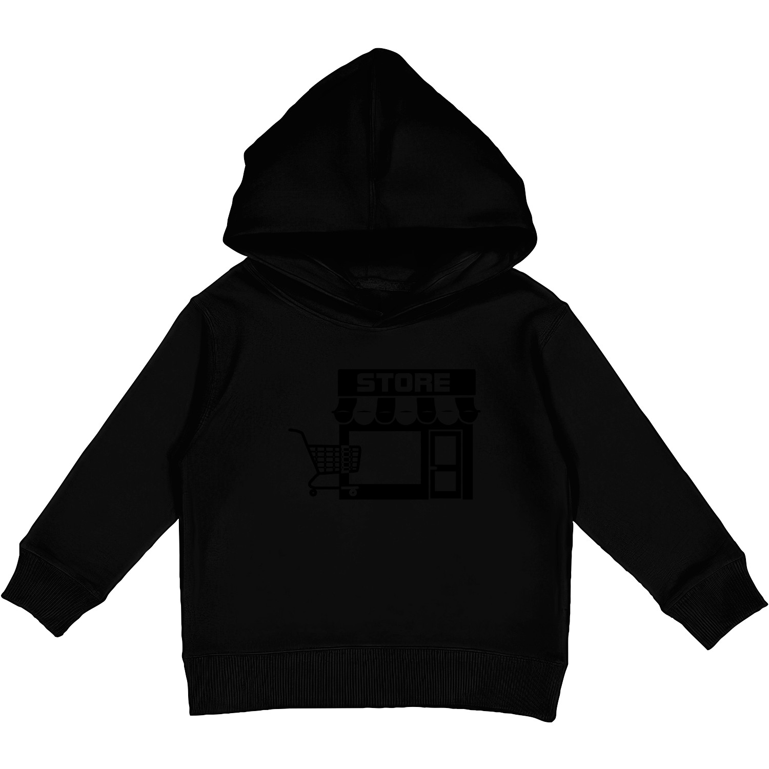 Shop with shopping cart with text store Kids Pullover Hoodies