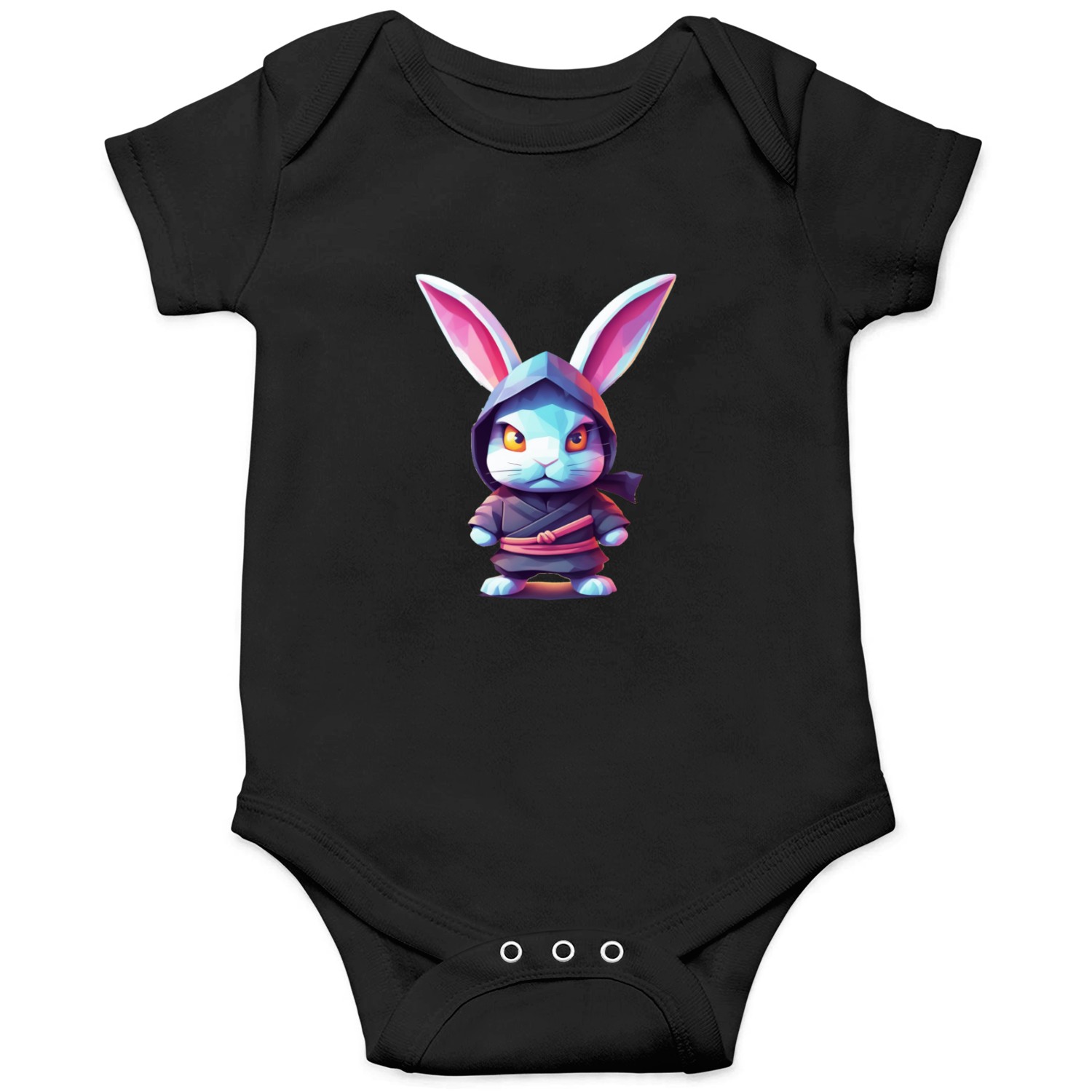 Fierce Elegance: Pastel Rabbit Ninja Unleashed Onesies