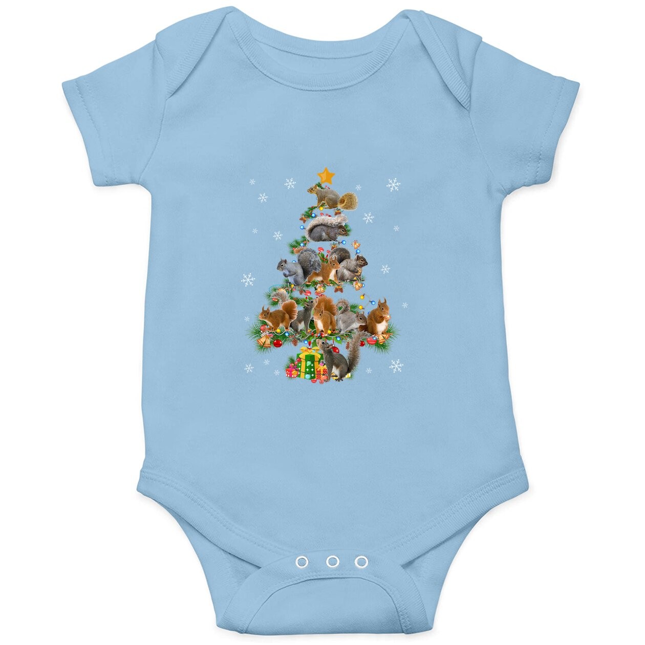 Squirrel Christmas Tree Baby Bodysuit