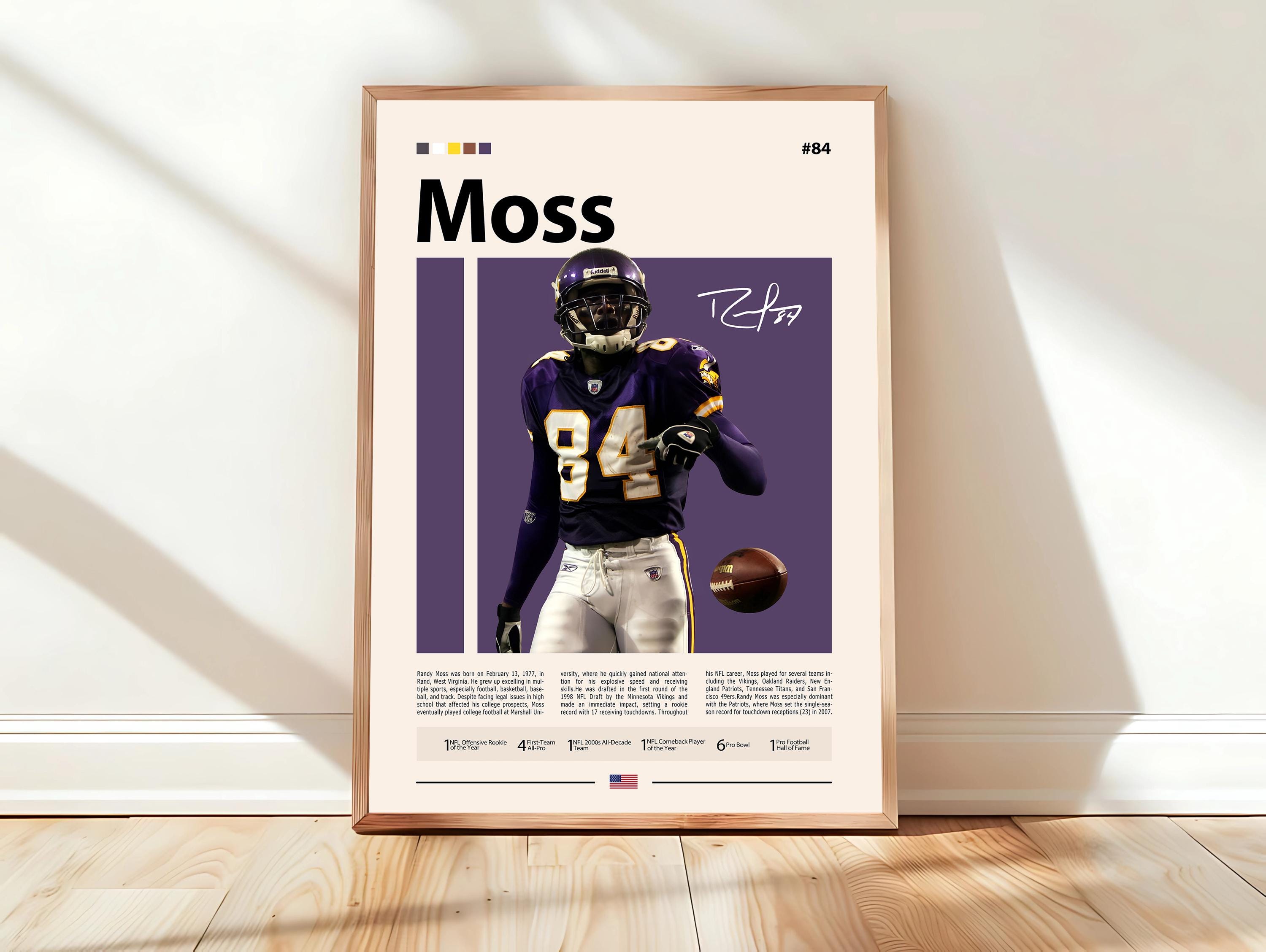 Randy Moss Poster, Minnesota Print, football Poster, Sports Poster, Football Poster, football Wall Art, Sports Bedroom Posters