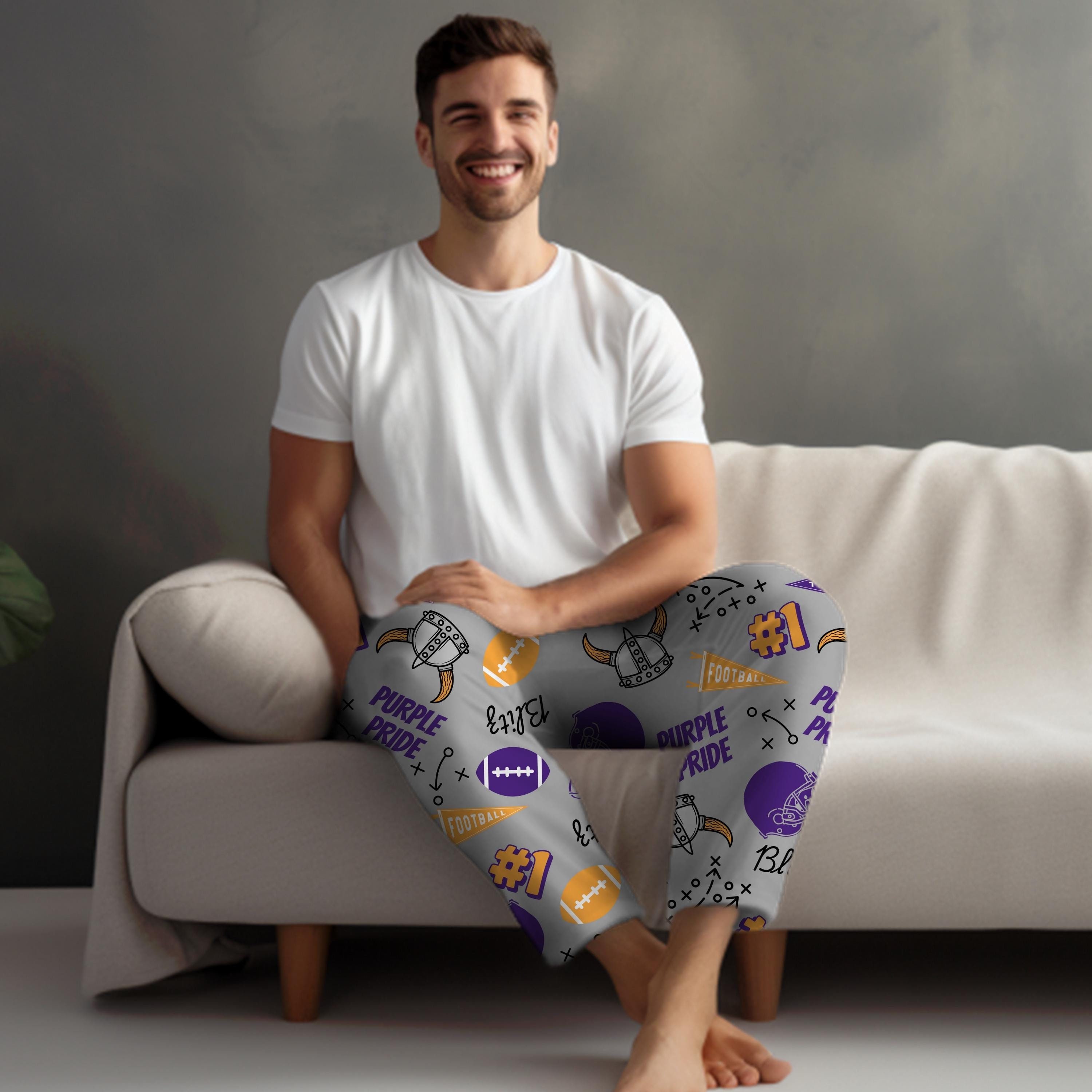 Minnesota Football Men's Pajama Pants, Football Fan Dad Gift, Vikings Lover Gift, Birthday Gift for Husband Dad Boyfriend, Football Lovers