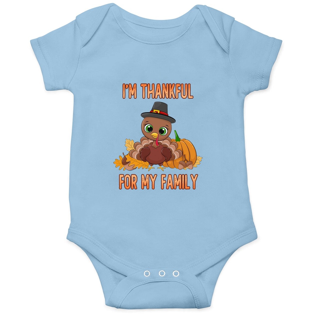 I'm Thankful For My Family Thanksgiving Turkey Wearing Mask Baby Bodysuit