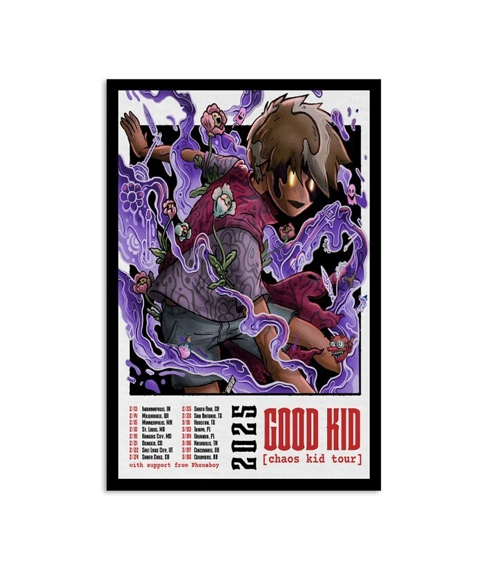 Good Kid Band Chaos Kid Tour 2025 Concert Poster