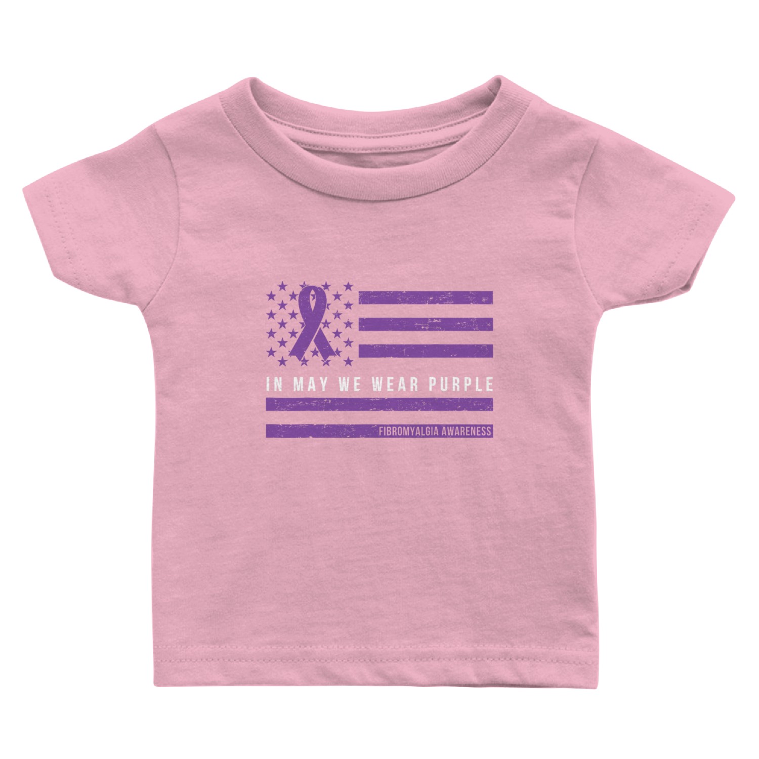 In May We Wear Purple Fibromyalgia Warrior Baby T Shirts