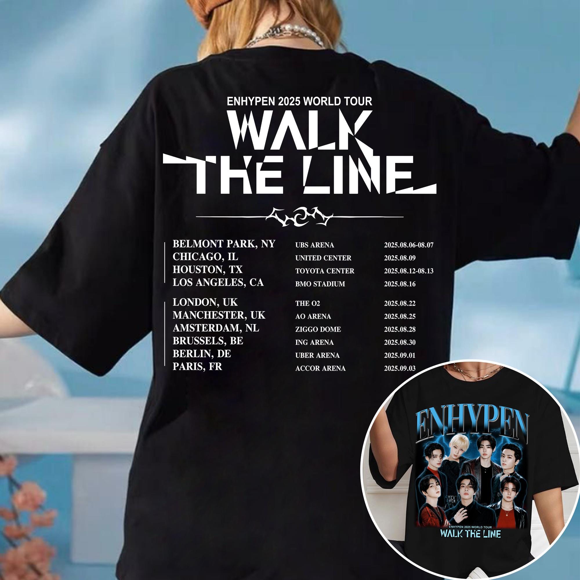 Enhypen Walk The Line World Tour 2025 T-shirt, Enhypen Desire: Unleash Shirt, Enhypen Fate Plus Tour Shirt, Enhypen Members Kpop Shirt