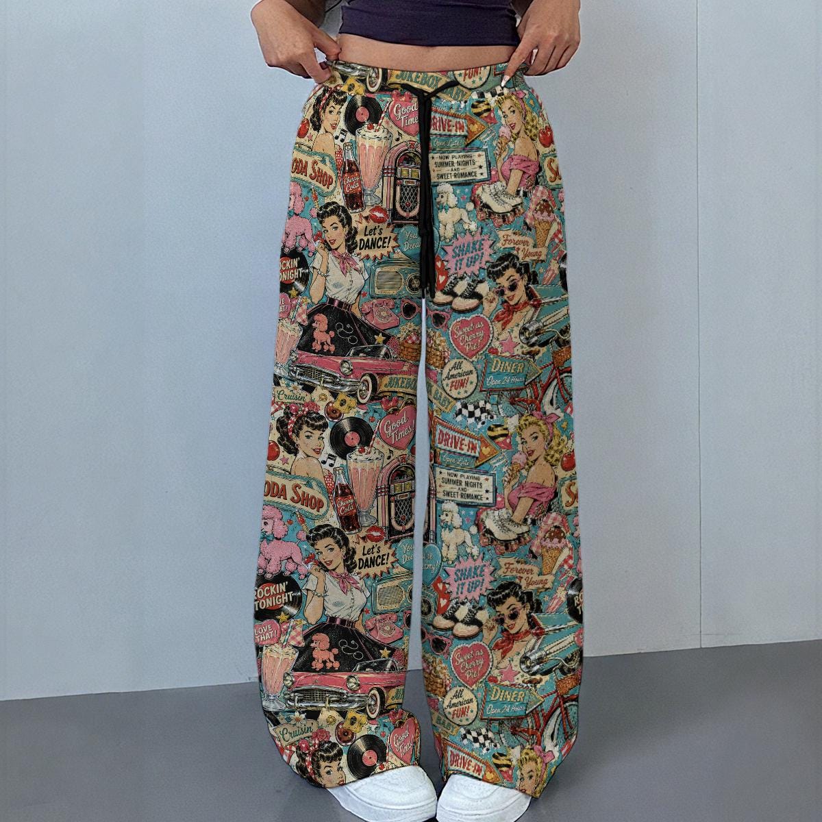 Soda Shop Sweetheart Retro Rockabilly | Women's Casual Pants