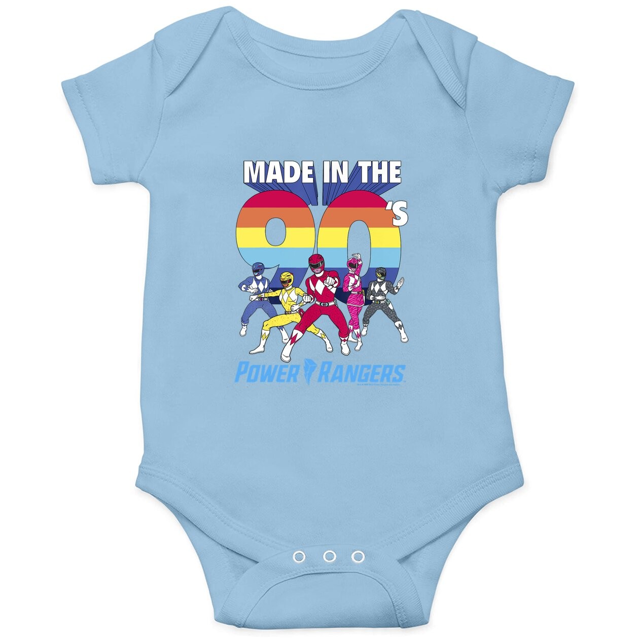 Power Rangers Group Shot Made In The 90's Baby Bodysuit