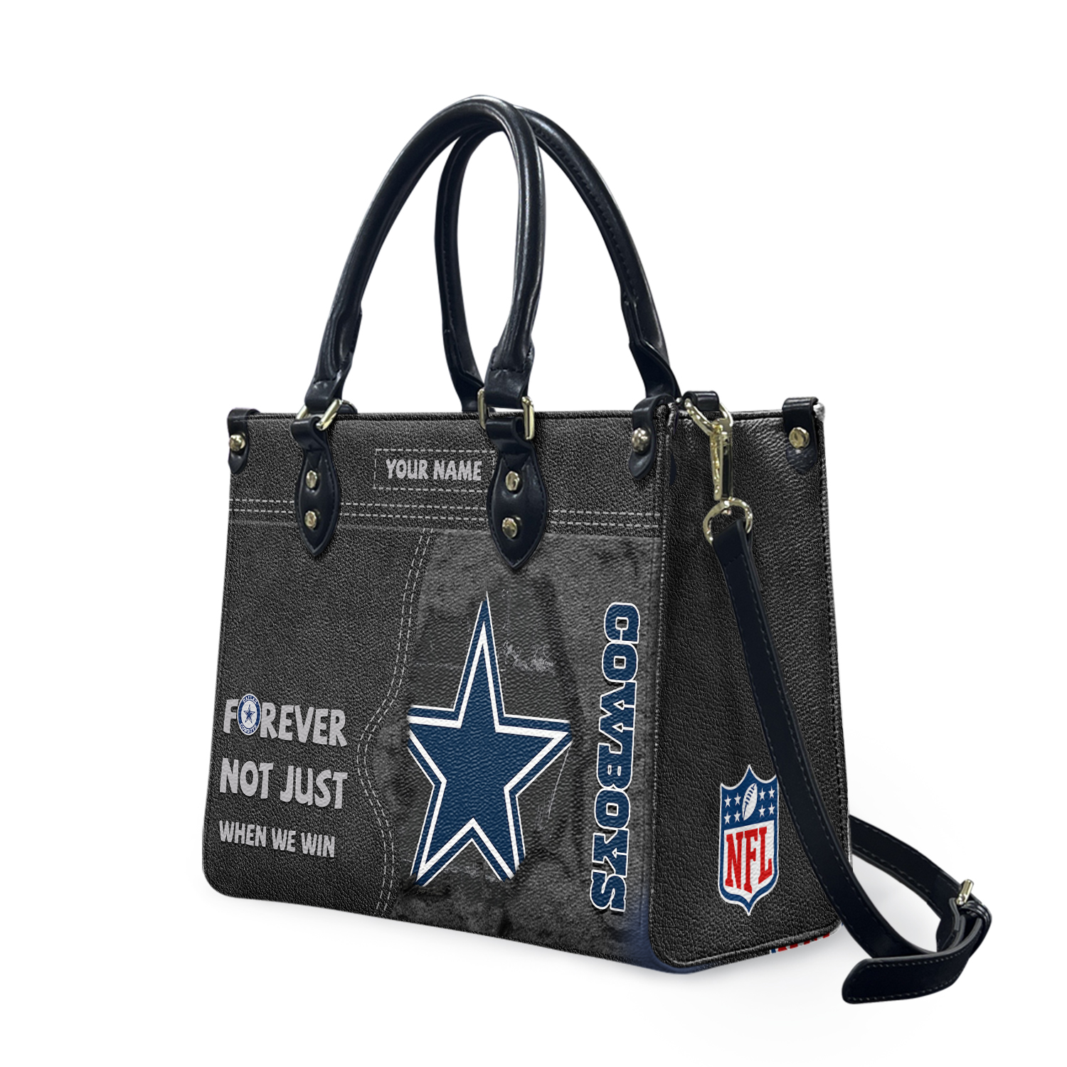 Personalized Dallas Team Cowboys Leather Bag, Football Team Leather Bag