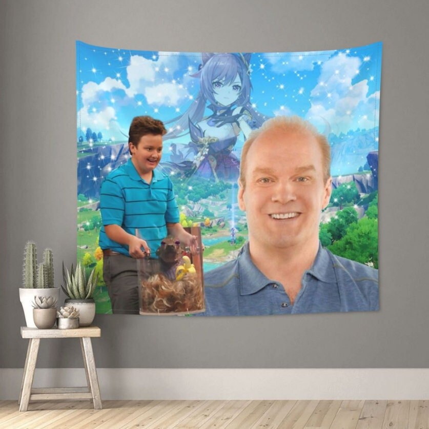 Bob And Gibby Genshin Impact Tapestry Wall Hanging Print Fabric Tapestry Bohemian