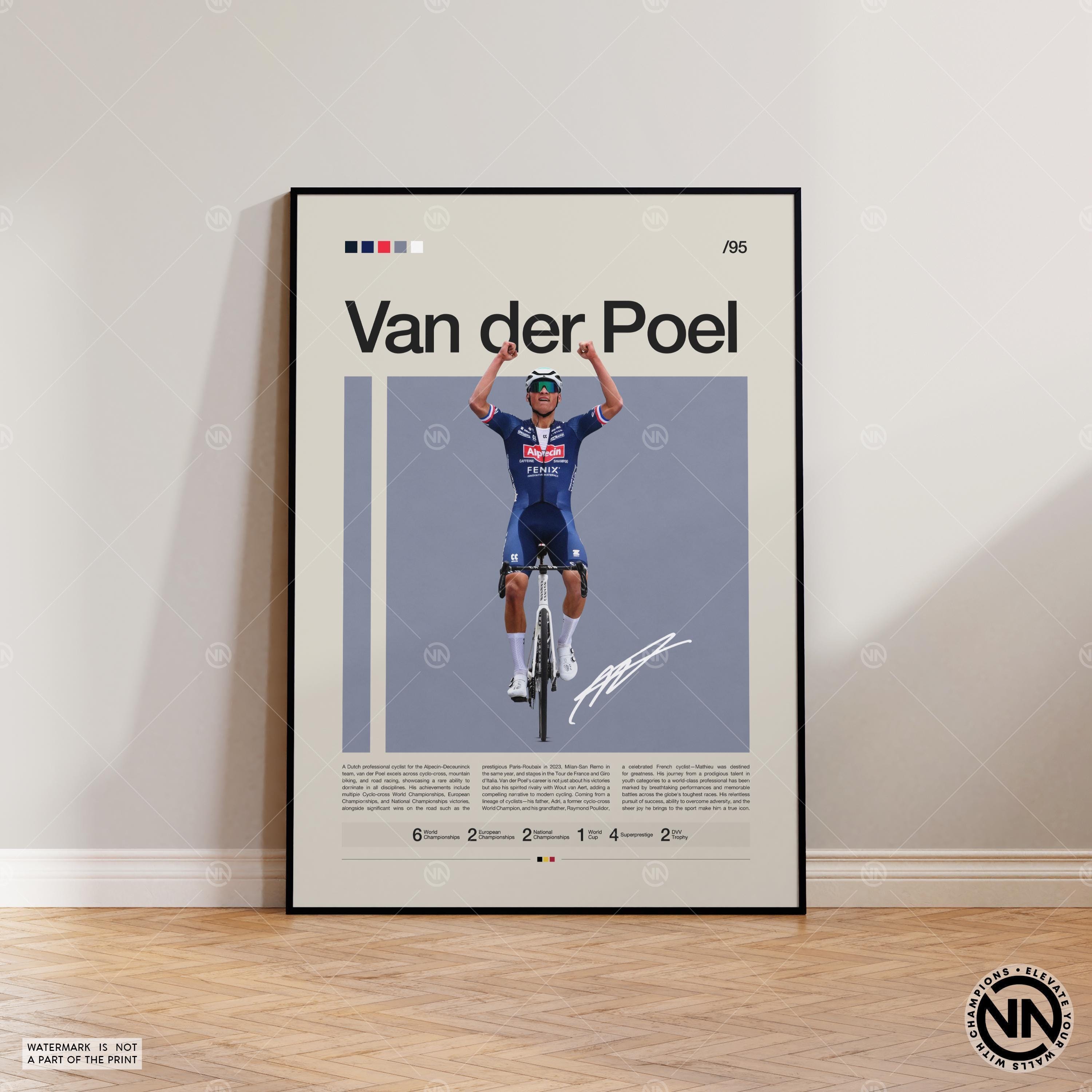 Mathieu van der Poel Poster, Cyclist Poster, Workout Poster, Sports Poster, Mid-Century Modern, Motivational Poster, Sports Bedroom Posters