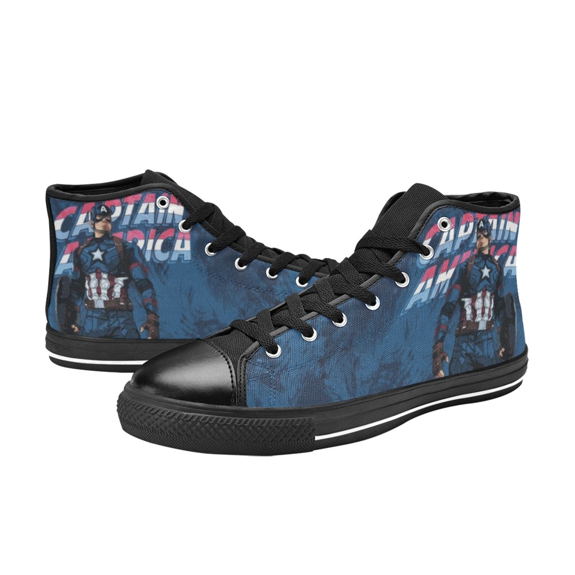 Captain America Hero High Top Canvas Shoes, Captain America Sneakers