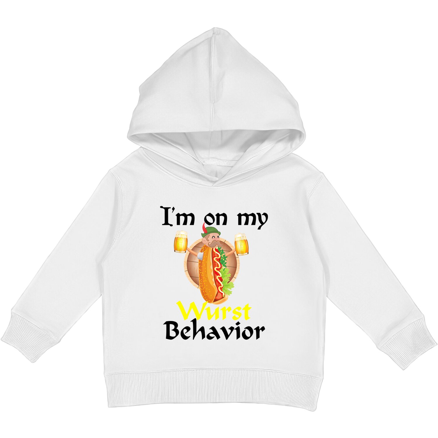 I'm On My Wurst Behavior German Flag Oktoberfest Beer Kids Pullover Hoodie