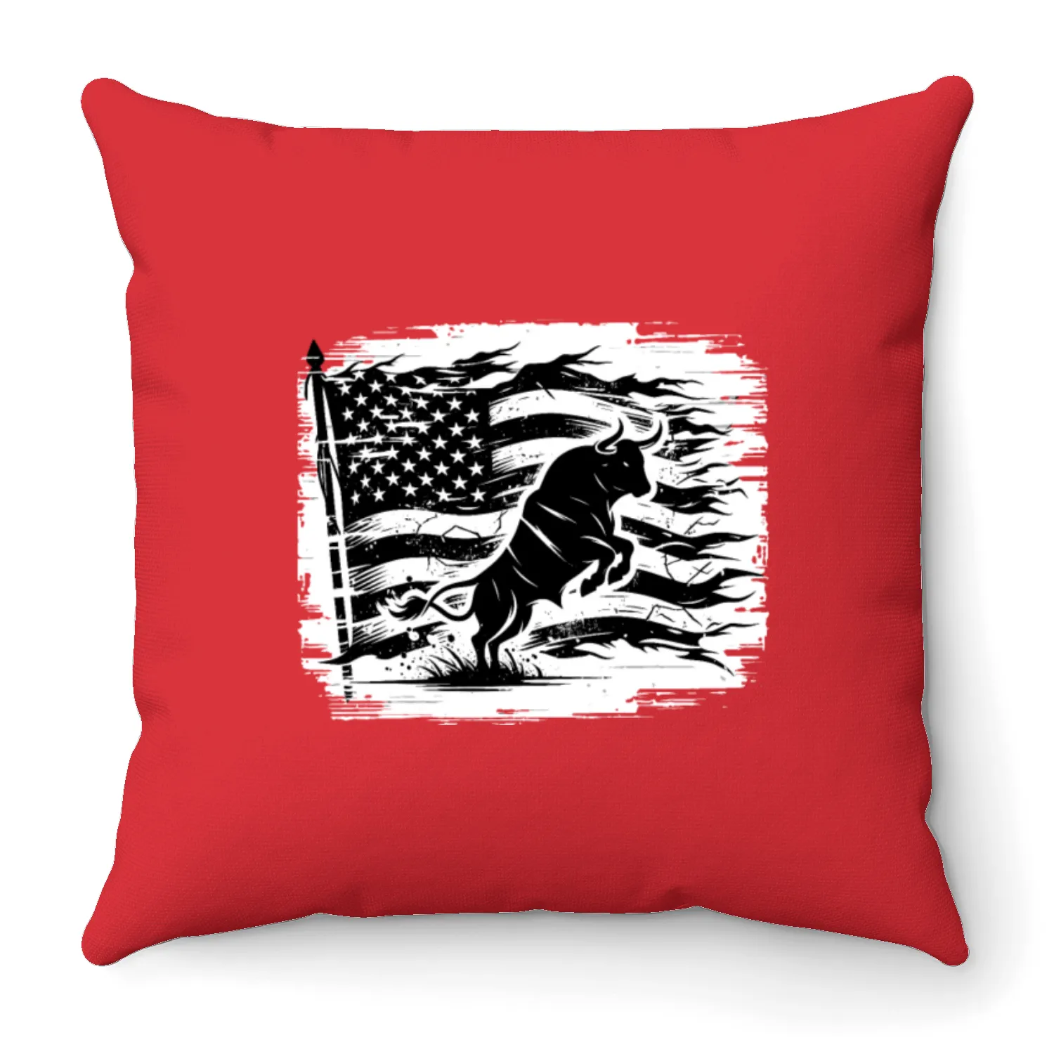 Rodeo Bull Riding Livestock Show Farmer Cattle Throw Pillows
