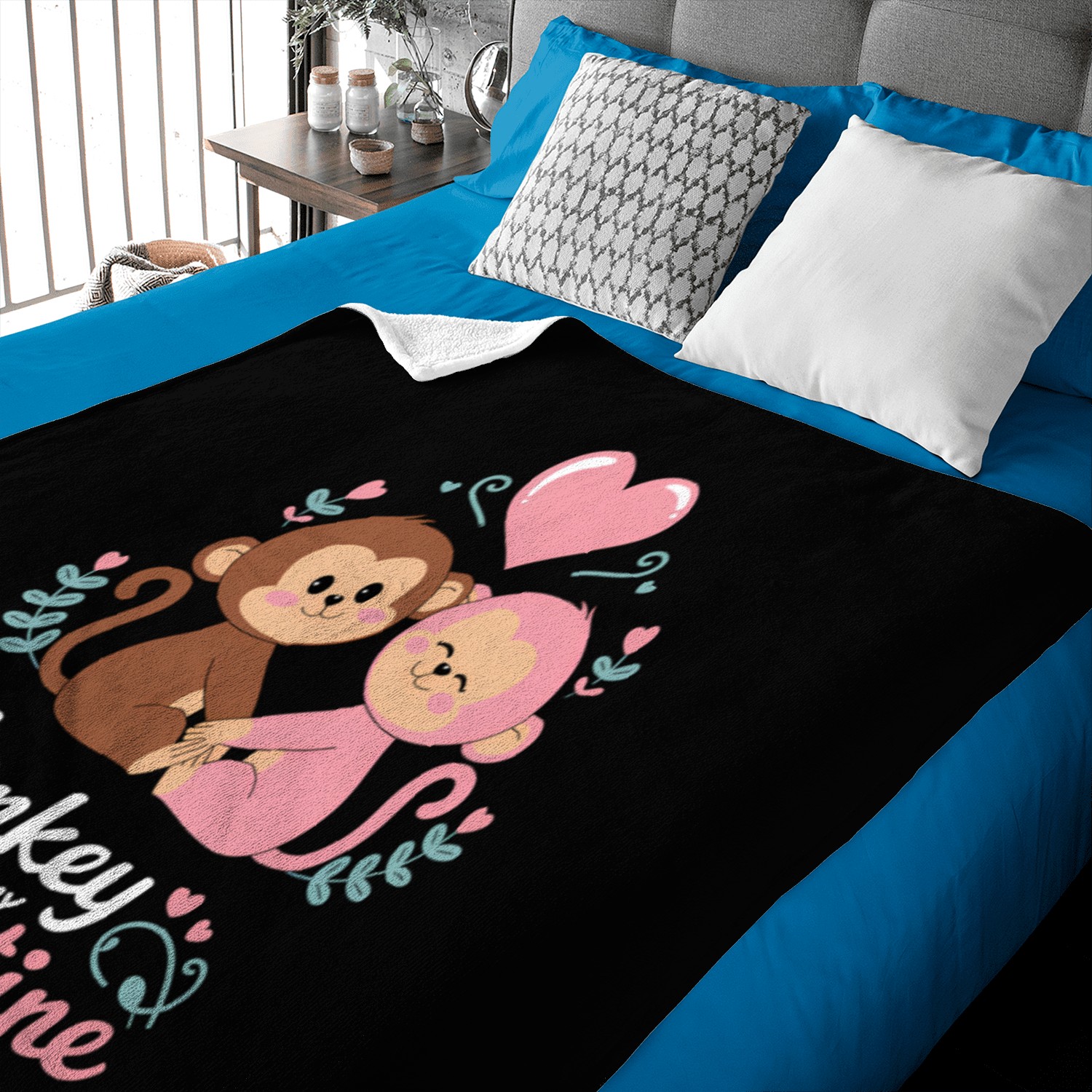 Monkey is my valentine Baby Blankets