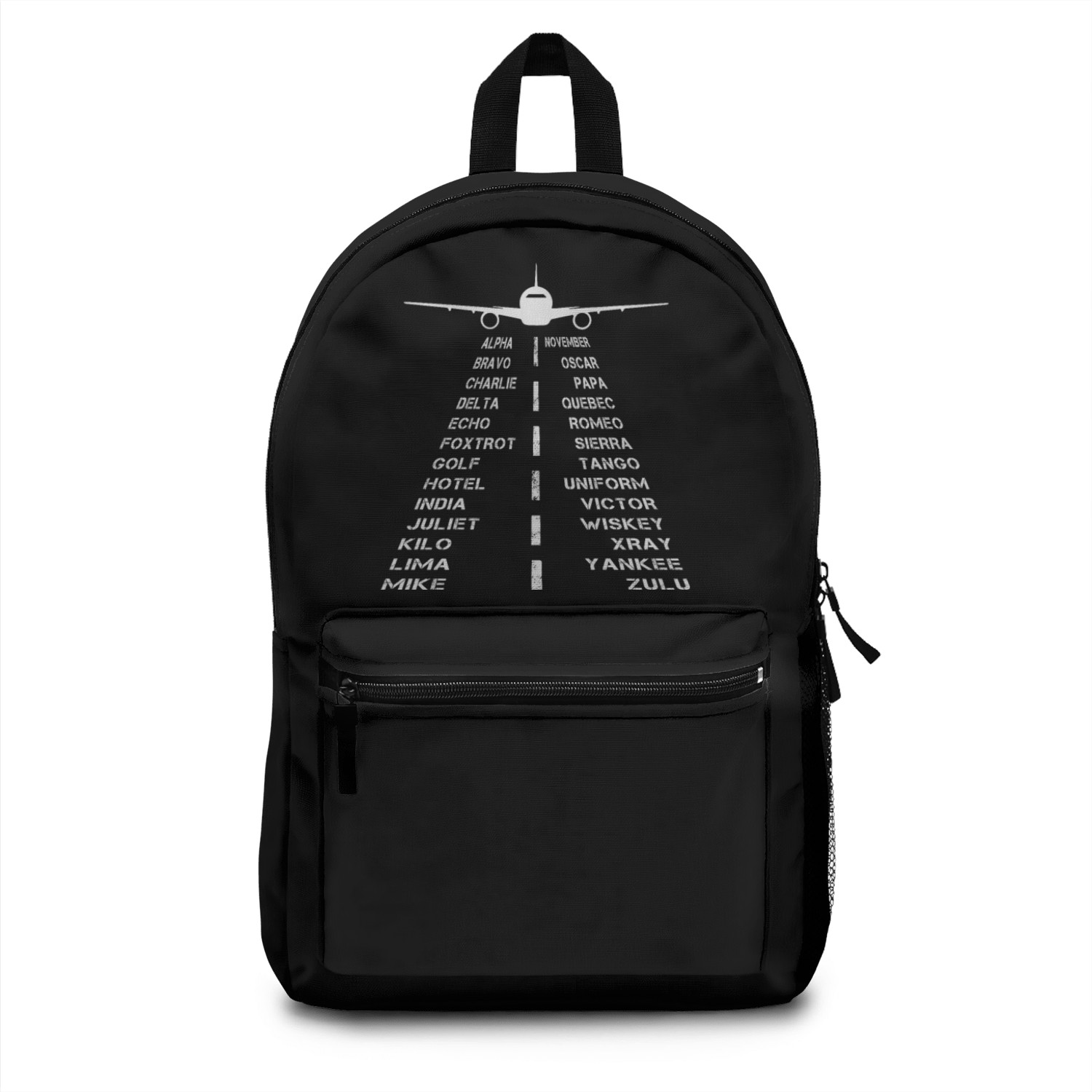 Full Phonetic Alphabet Runway Plane Pilot Backpacks