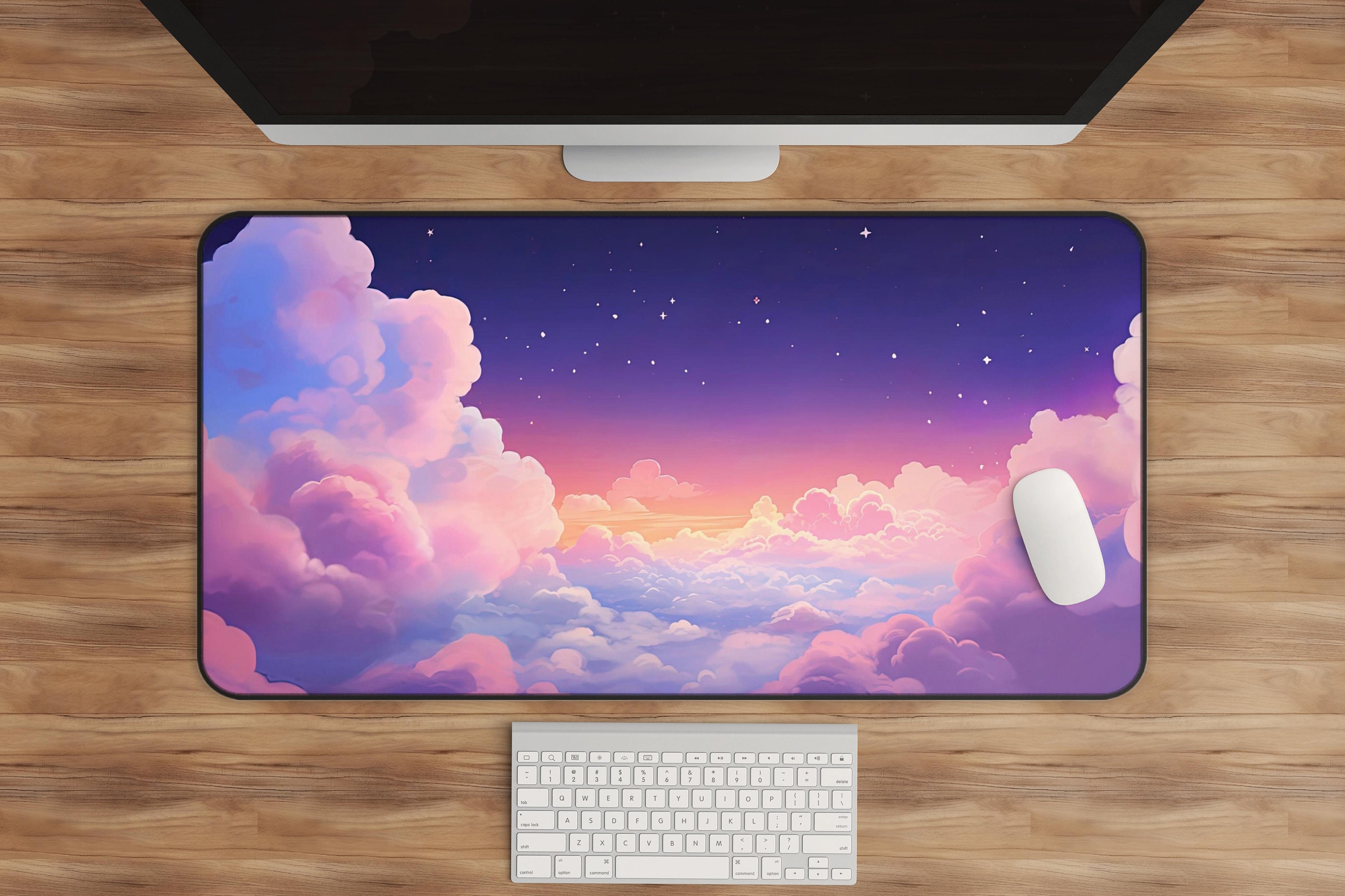 Anime Cloudscape Desk Mat - Kawaii Gaming Pad