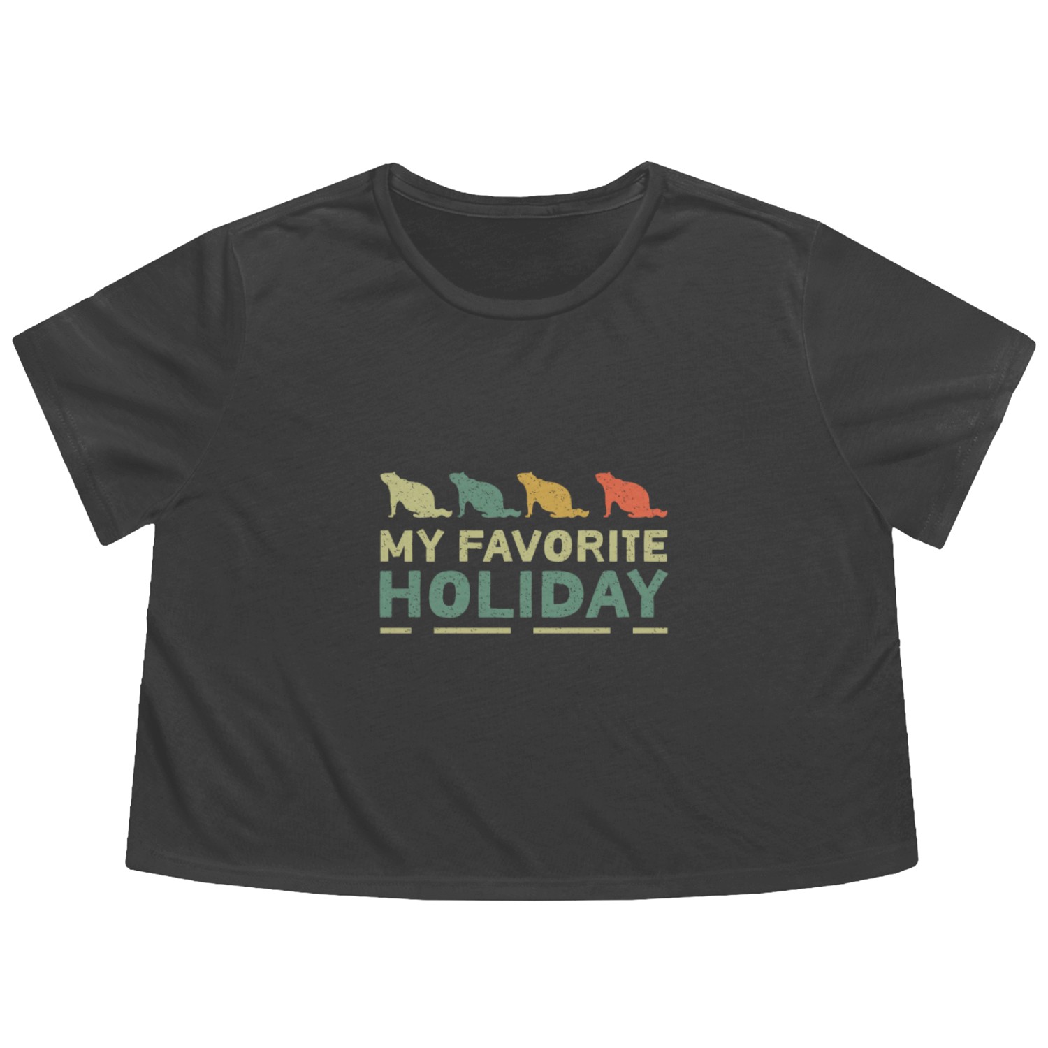 My Favorite Holiday Groundhog Day Flowy Cropped Tees