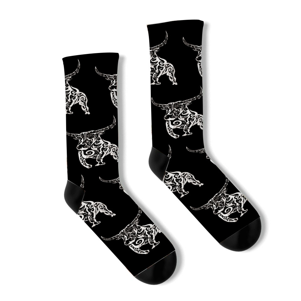 Bull Stock Market Investment Trading Wallstreet Socks