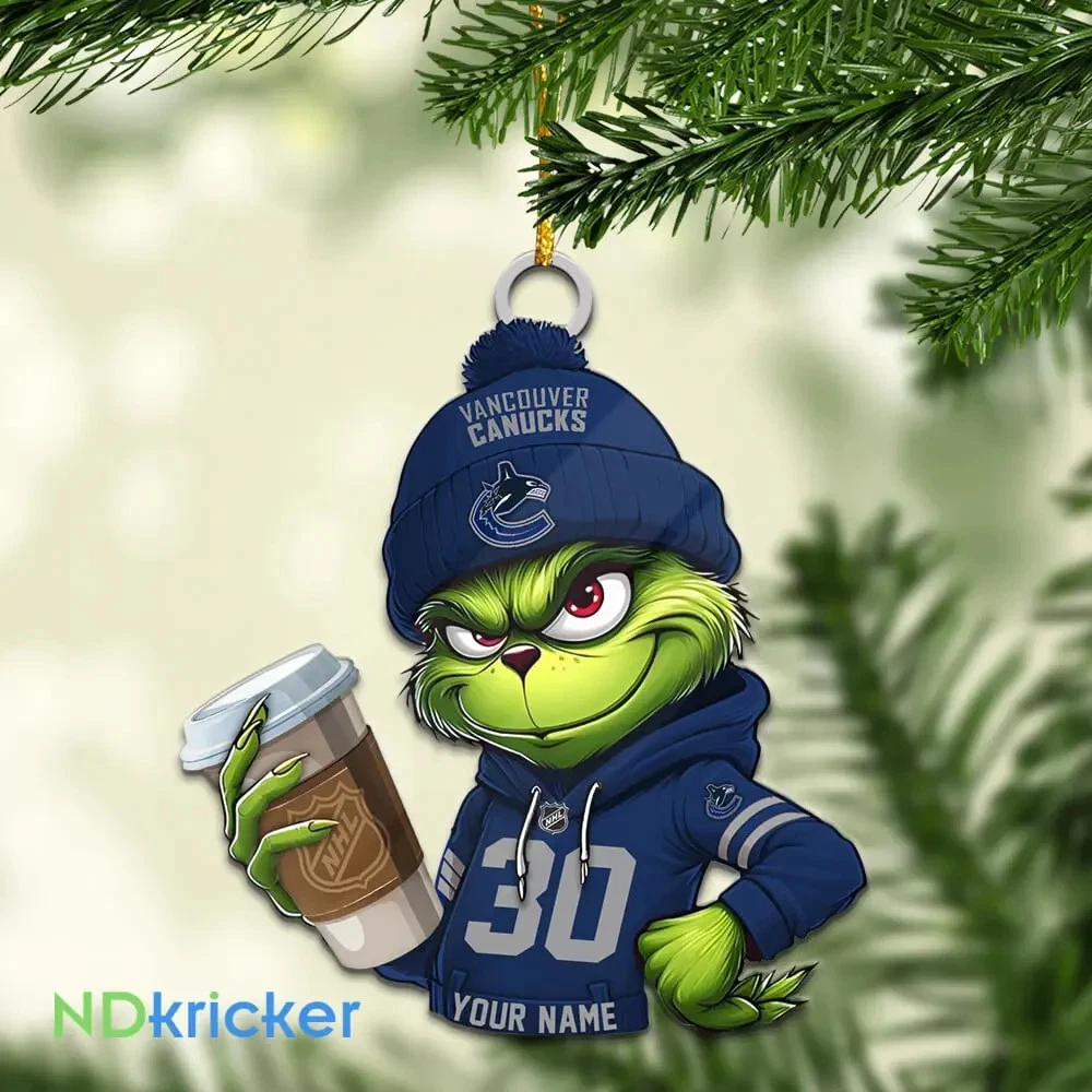 Personalized Vancouver Team Canucks Sport Christmas Ornament, For Hockey Fan