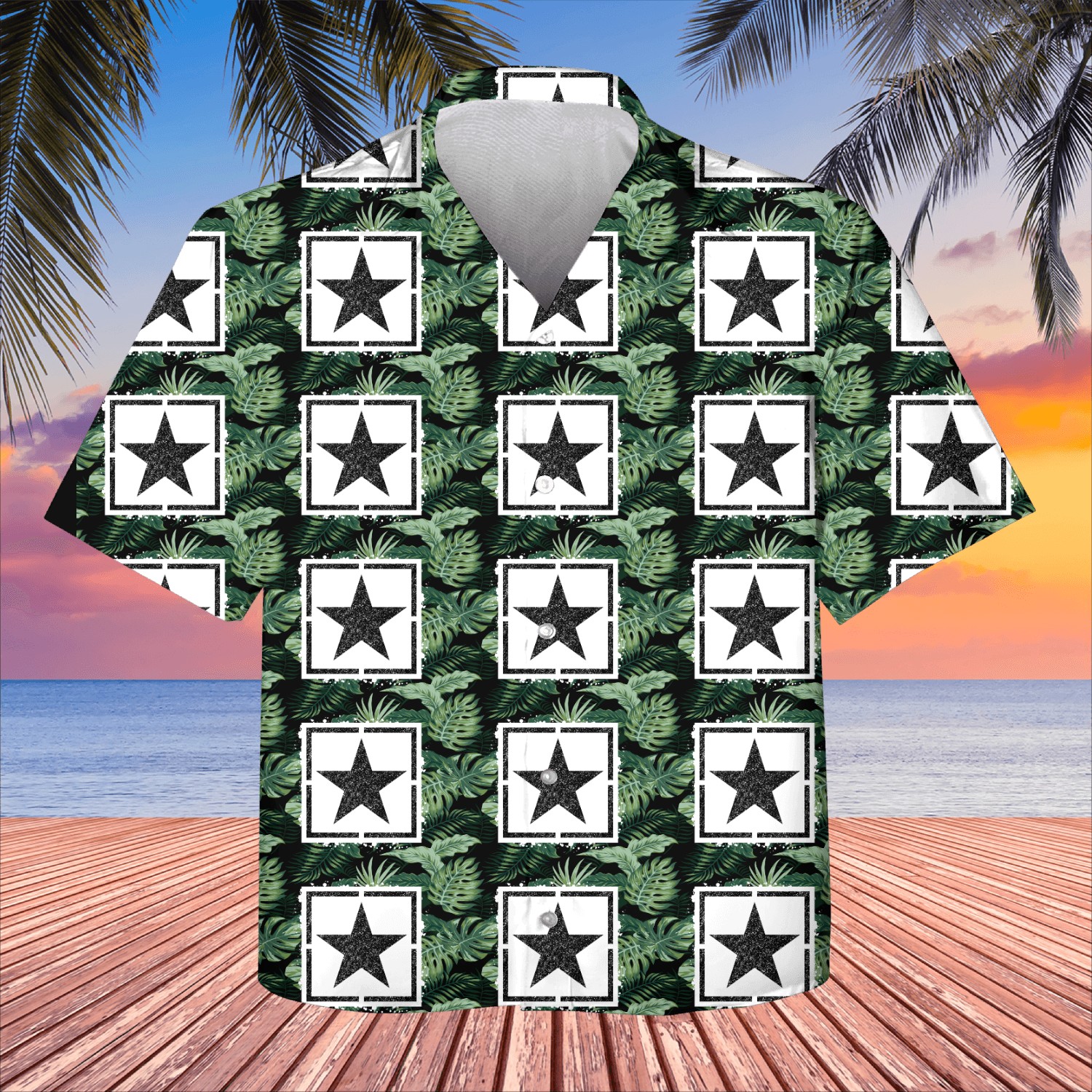Sponge stencil Star inside square Kids Hawaiians