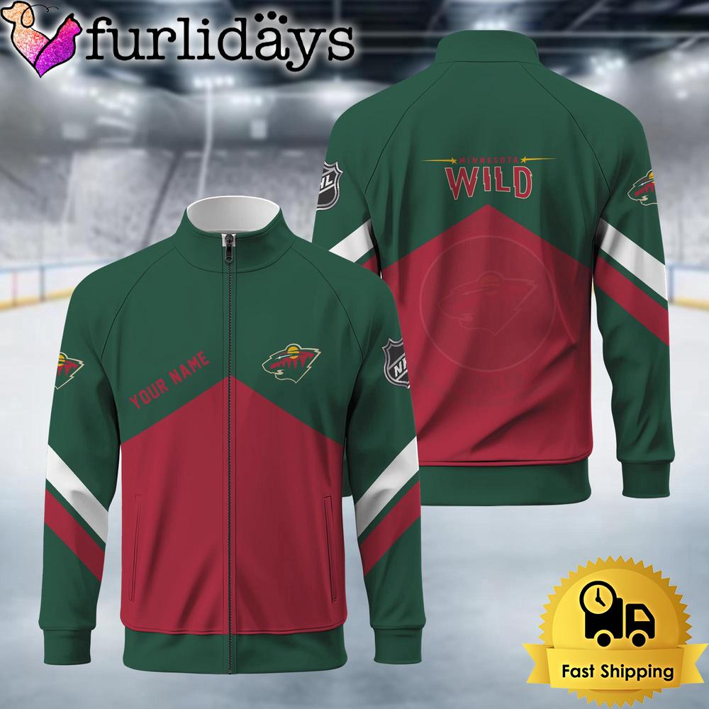 Minnesota Wild Logo Custom Standing Neck Zipper Jacket
