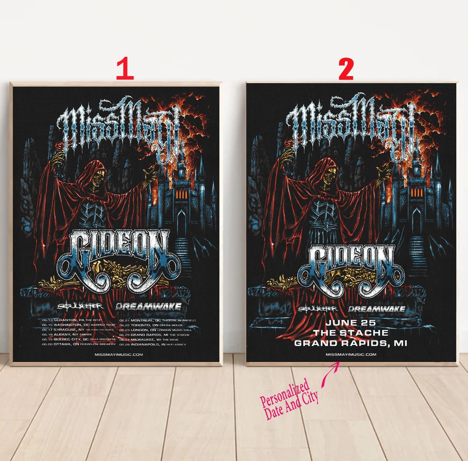 Custom Miss May I 2025 North American Tour Poster