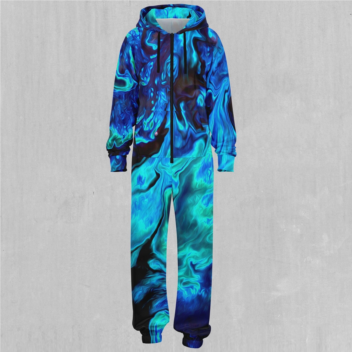 Enigma Sea Psychedelic Adult Zip Up Jumpsuit Pajamas