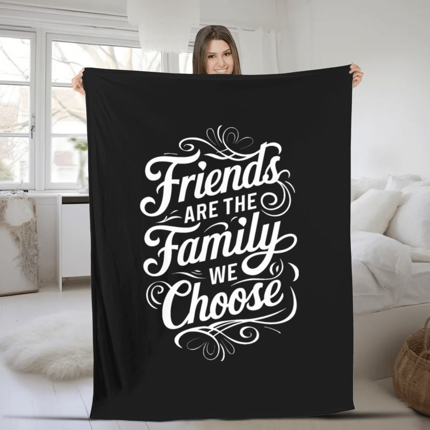 Friends Are The Family We Choose Quote Fleece Blankets