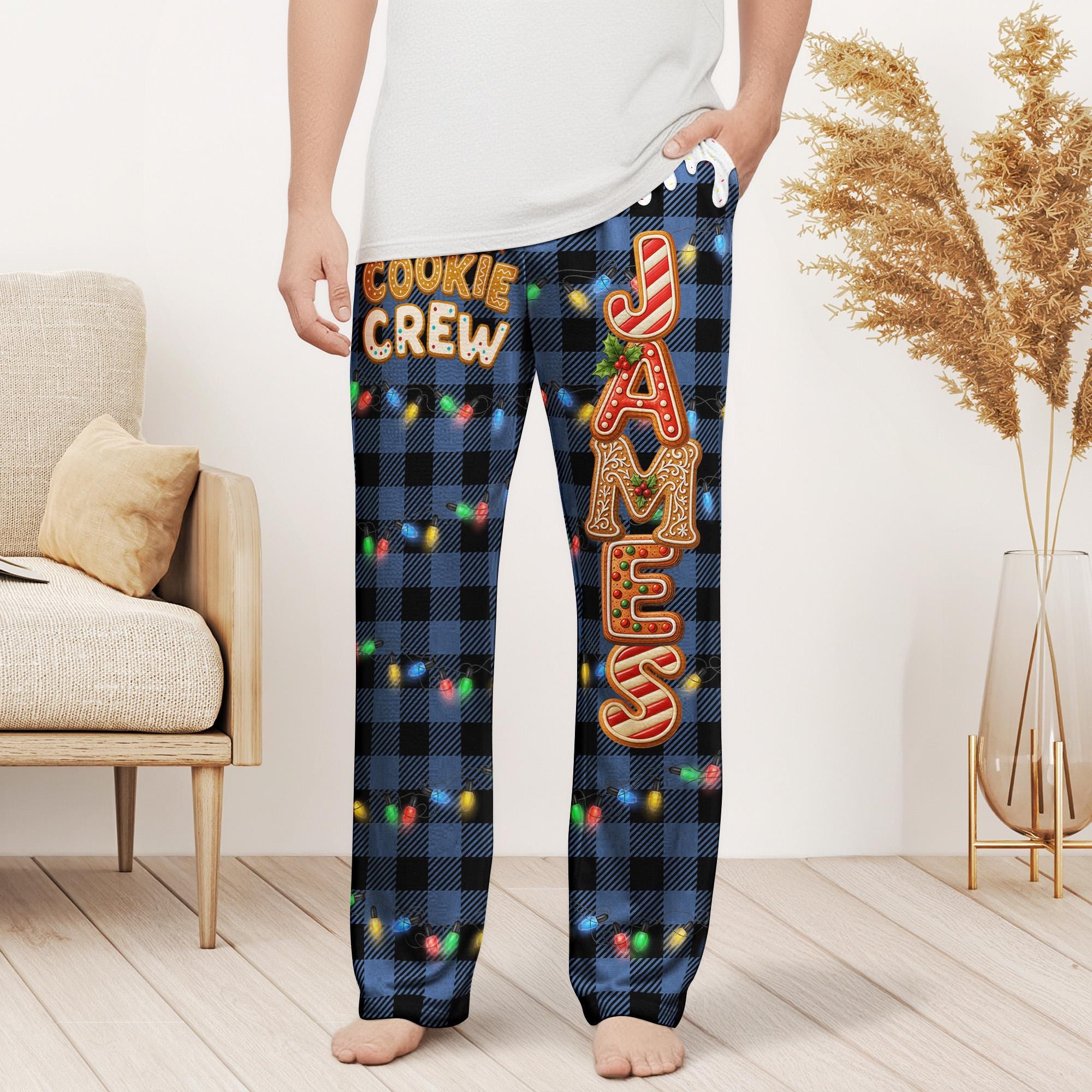 The Cookie Crew, Christmas Matching Outfits For Family, Custom Gingerbread Names, Personalized Lounge Pants, Christmas Family Outfit