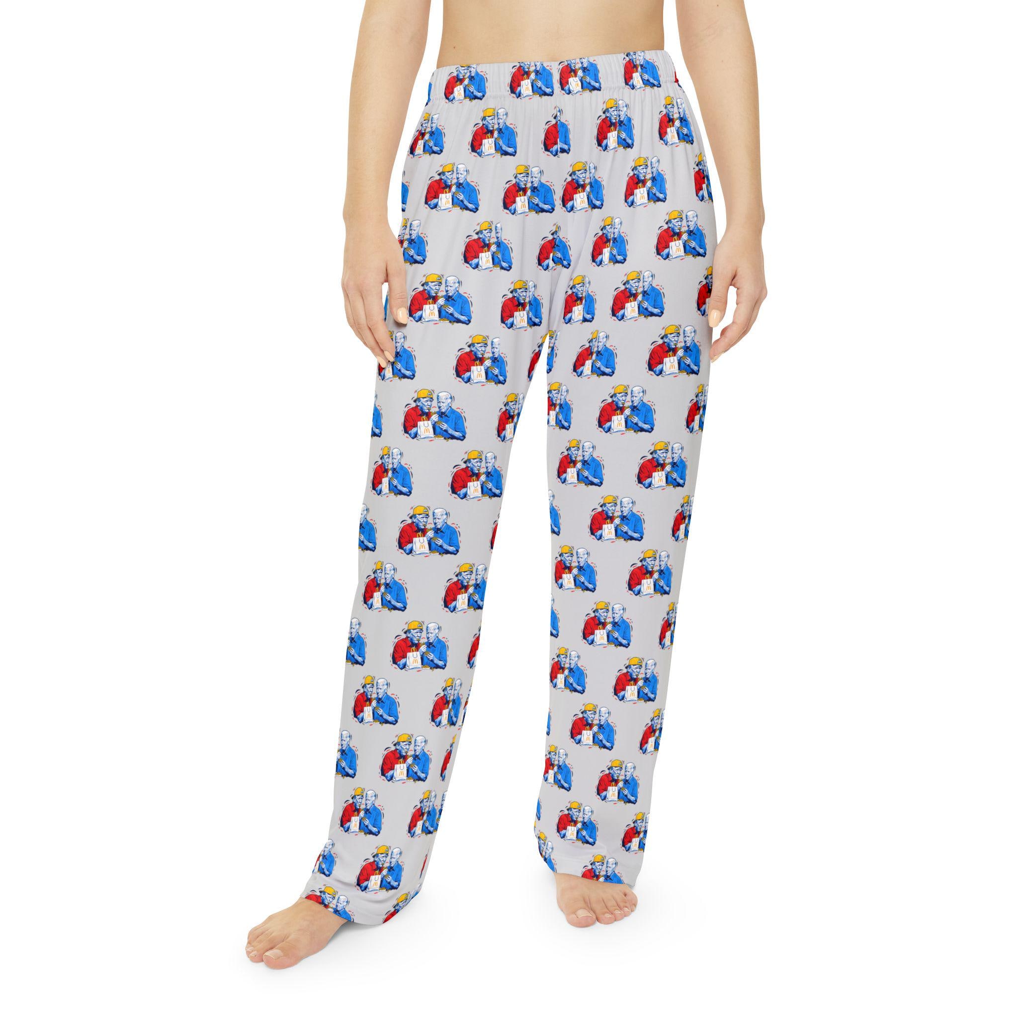 Donald Trump Fries MagaDonalds Women's Pajama Pants, Lounge Pants, Sleepwear, Political Statement, Funny Gift