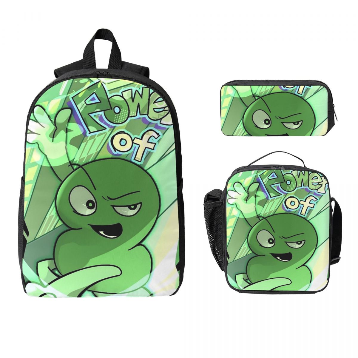 BFDI Backpack Set for Students Boys Girls with Lunch Bag and Pencil Case