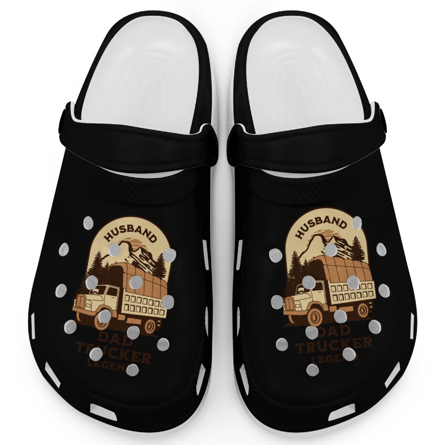 Husband Dad Trucker Legend Clogs