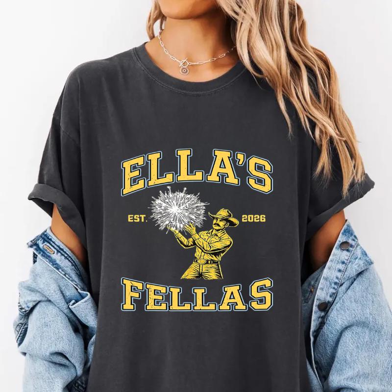 Ella's Fellas Shirt, Vintage Cowboy Fan Gear, Ella's Fellas Club Tee, Gameday Fellas Tshirt