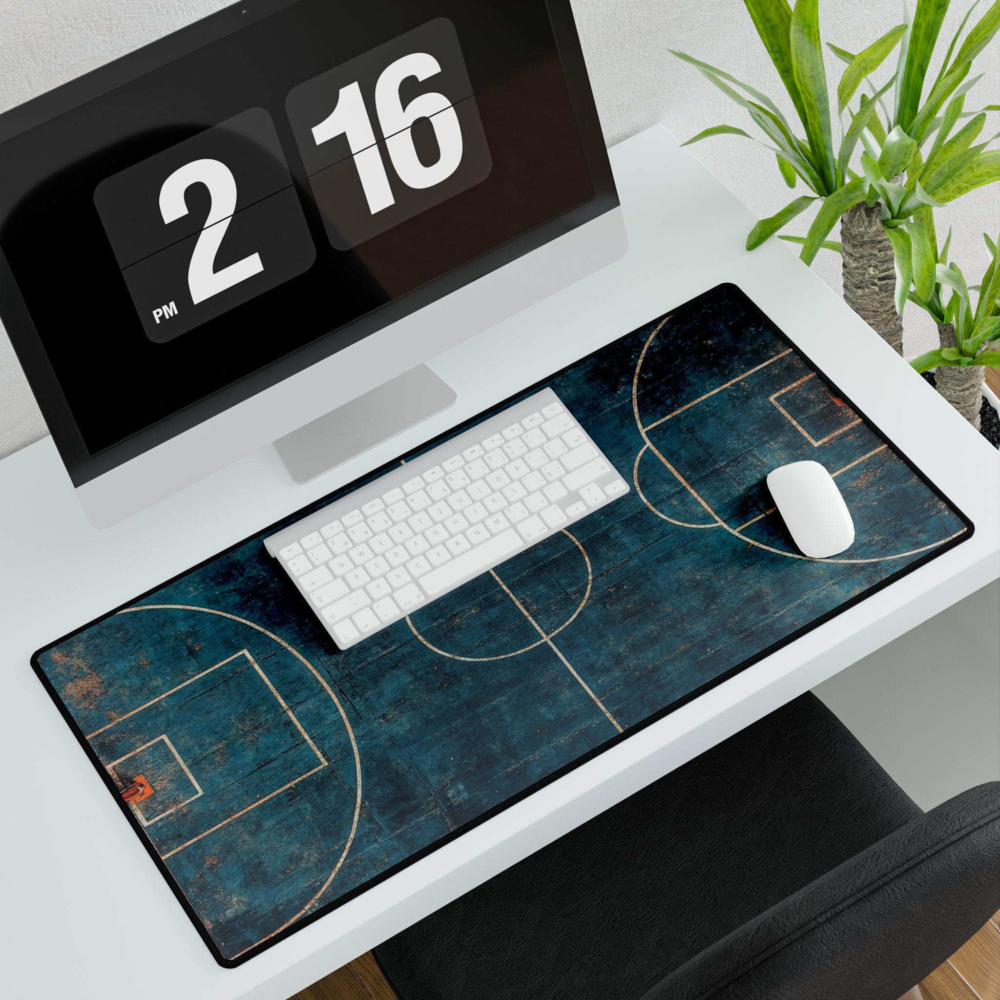 Grunge Basketball Court Desk Mat | Gaming Accessories, Decor, Sports Card Break Mat