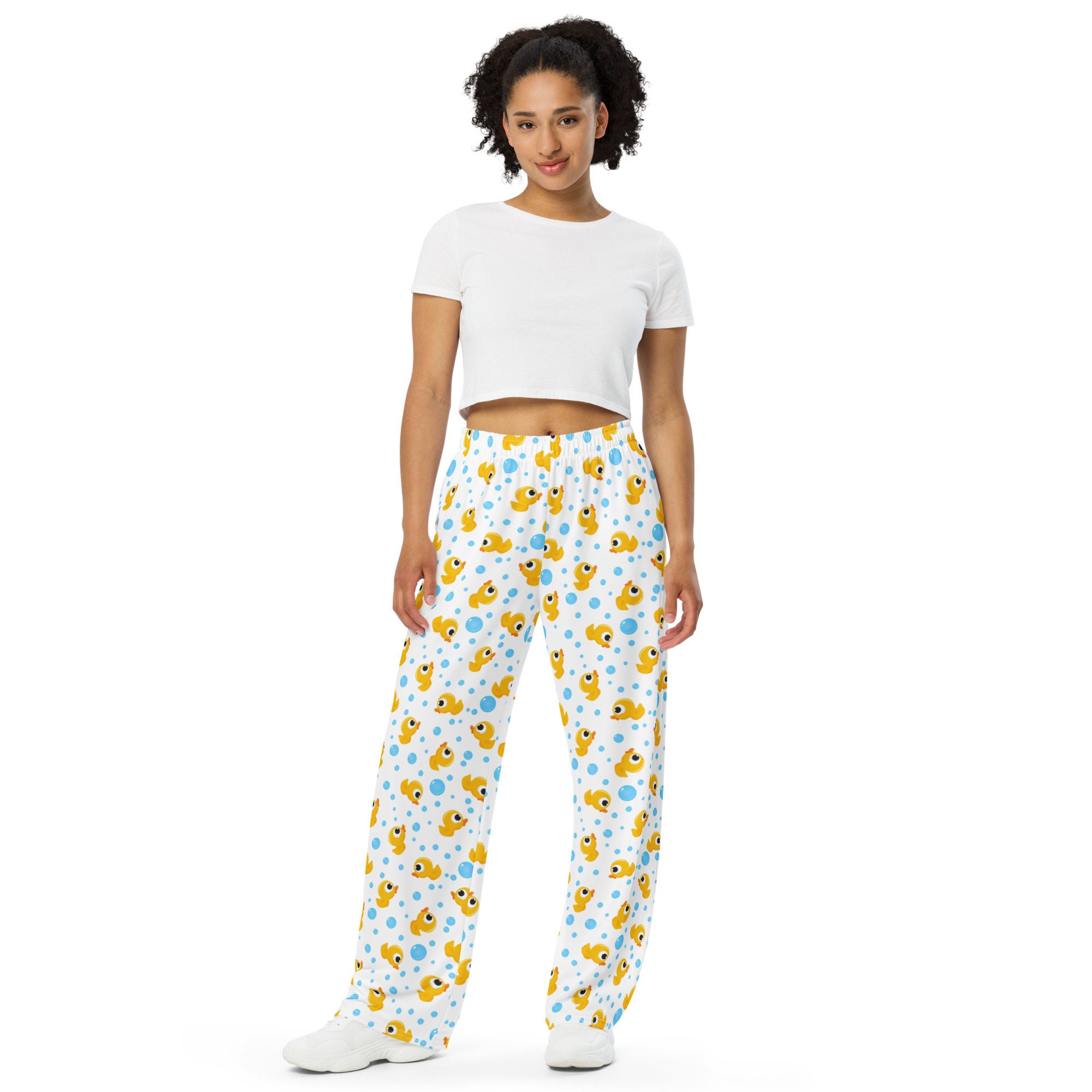 Rubber Ducky Unisex PJ Pants, All Over Print Comfy Loungewear Pants with Pockets, Rubber Ducky Lover Gift for Him or Her, Holiday Pajamas