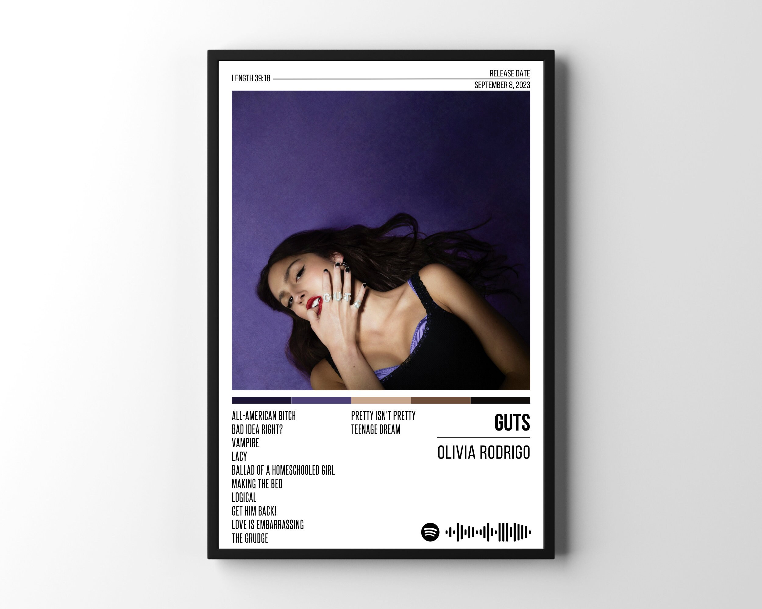 Olivia Rodrigo - Guts Album Poster, Album Cover Poster