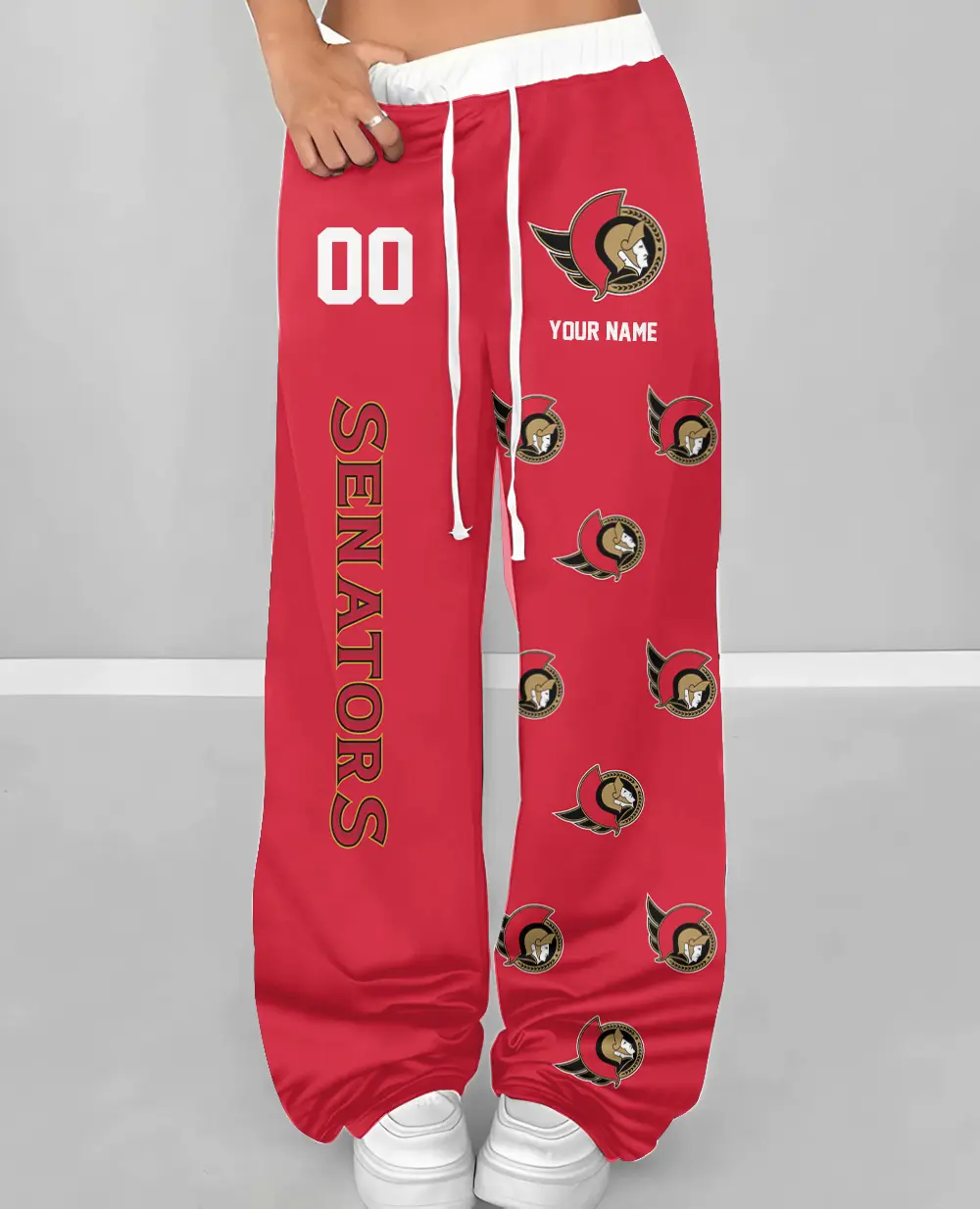 Ottawa Senators NHL Personalized Wide Leg Lounge Pants