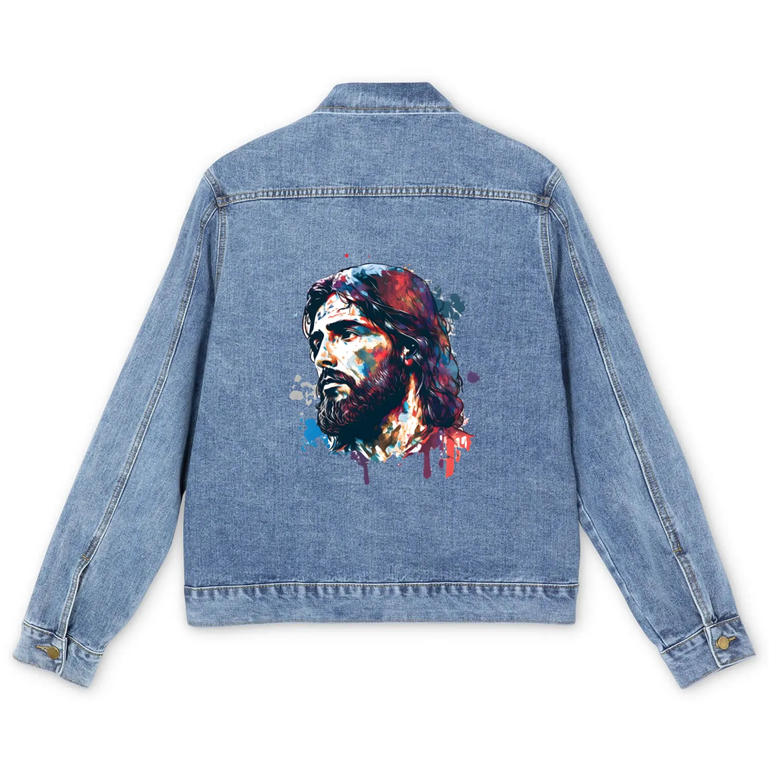 Jesus Painting Men's Denim Jackets