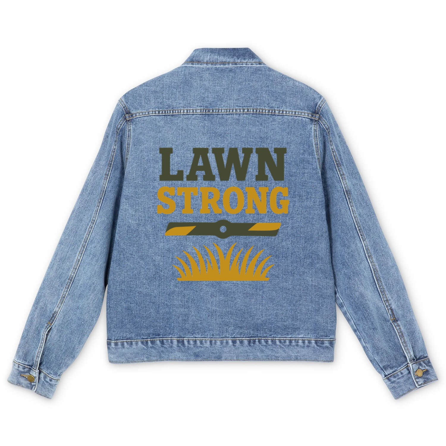 Landscaper Lawn Boss Outdoor Life Green Thumb Gras Men's Denim Jackets