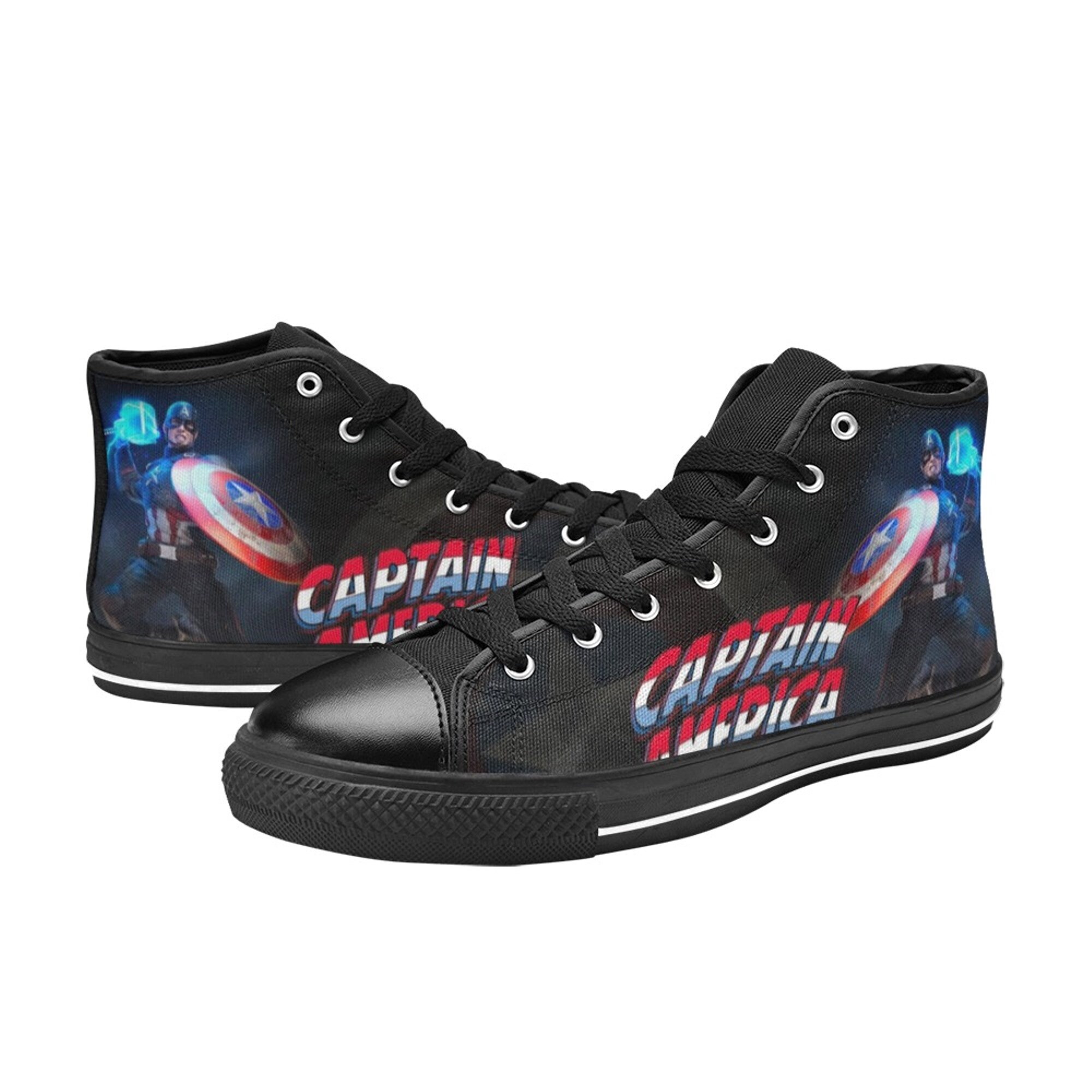 Captain America High Top Sneakers, Captain America Shoes