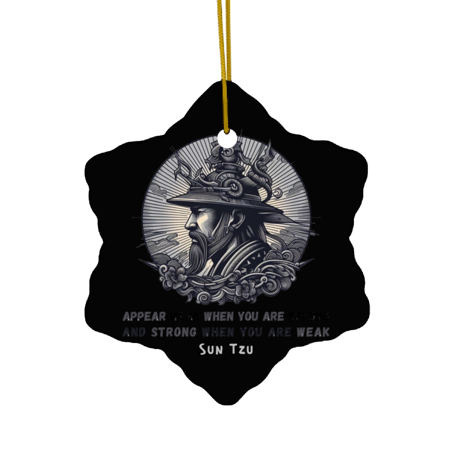 Sun Tzu's Strategy: Strength in Disguise Ceramic Ornaments