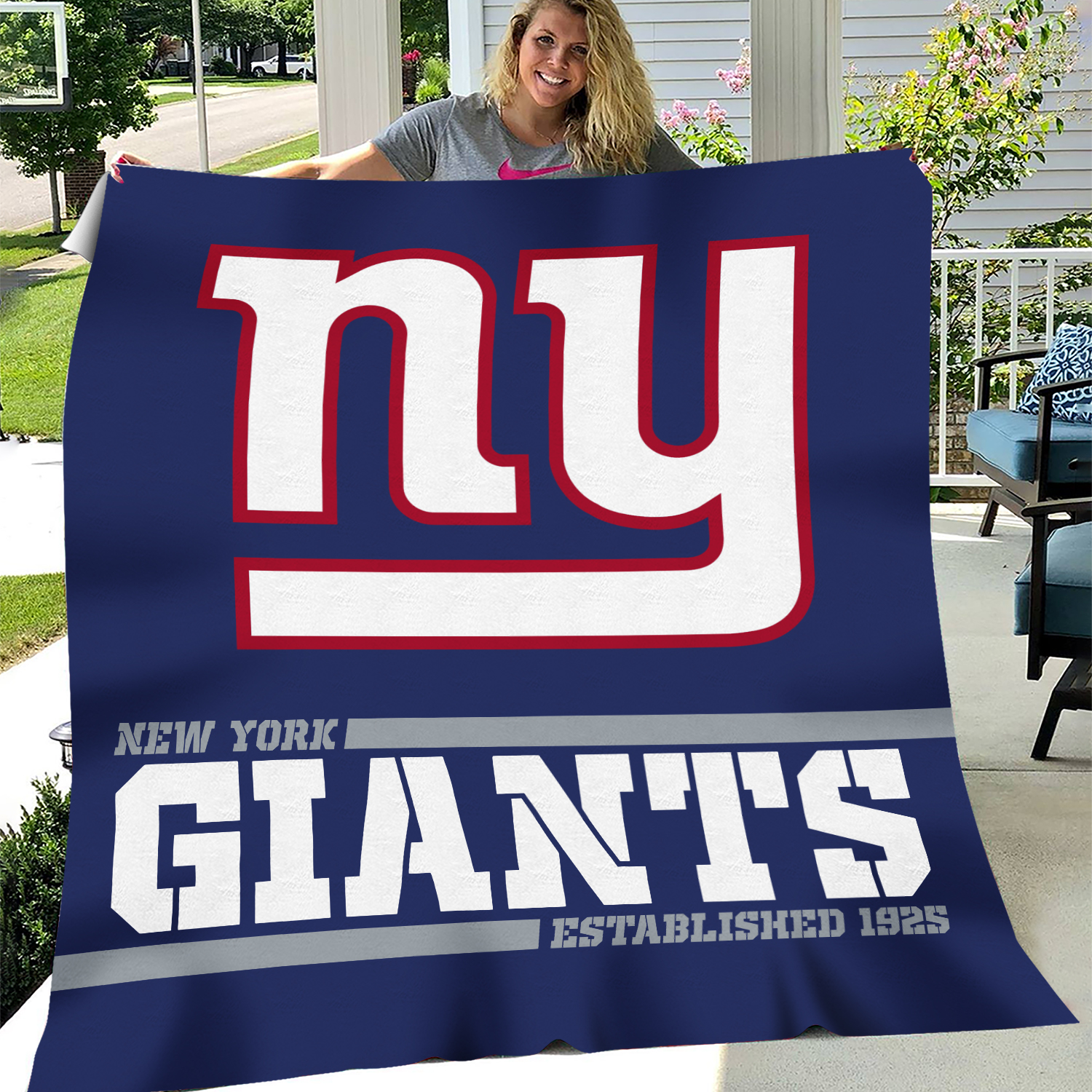 Soft Fleece Throw Blanket Split Wide football New York Football Giants