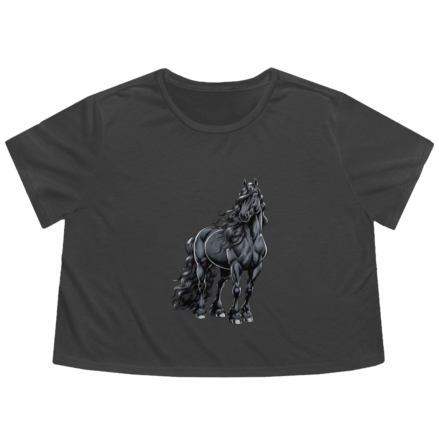 Beautiful Horse for a Horsewoman Flowy Cropped Tees