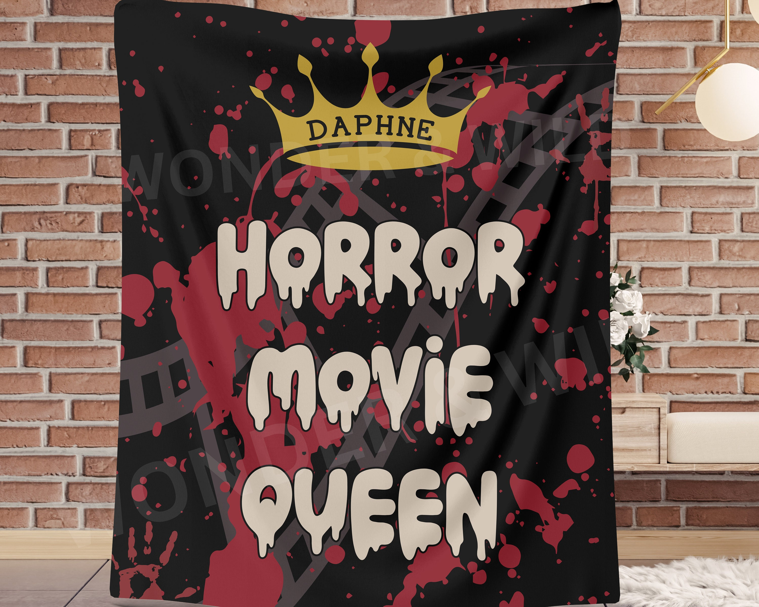 Custom Movie Blanket, Movie Watching Gift, Personalized Blanket, Horror Movie Gift, Halloween Blanket, Horror Movie Decor, Blanket with Name