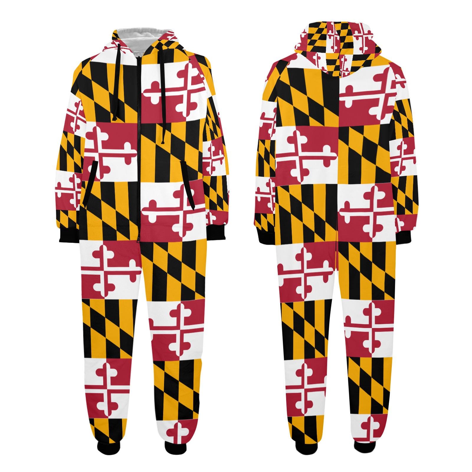 Maryland Flag Hooded Jumpsuits