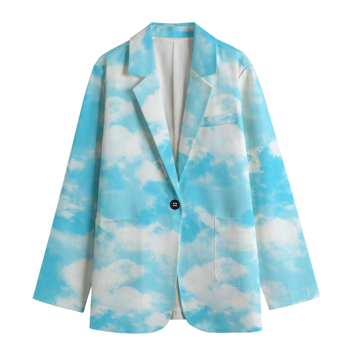 Blue Sky and Clouds Women's Leisure Blazer Spring Summer Suit Jacket