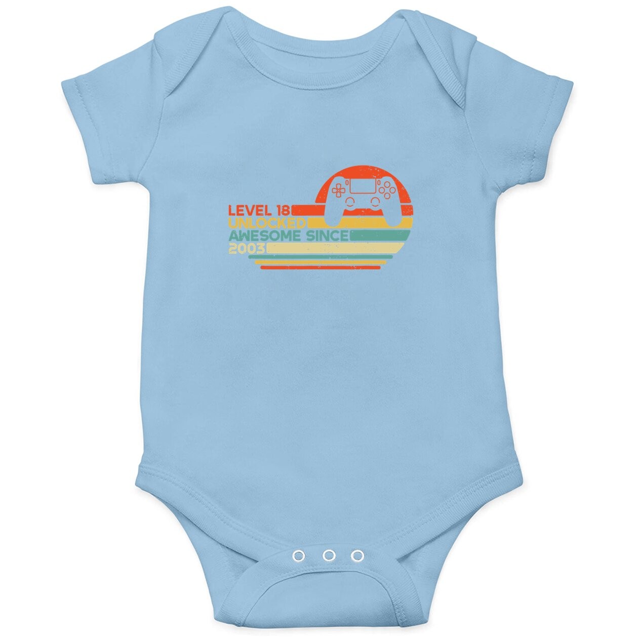 18th Birthday Gamer Level 18 Unlocked Awesome Since 2003 Baby Bodysuit