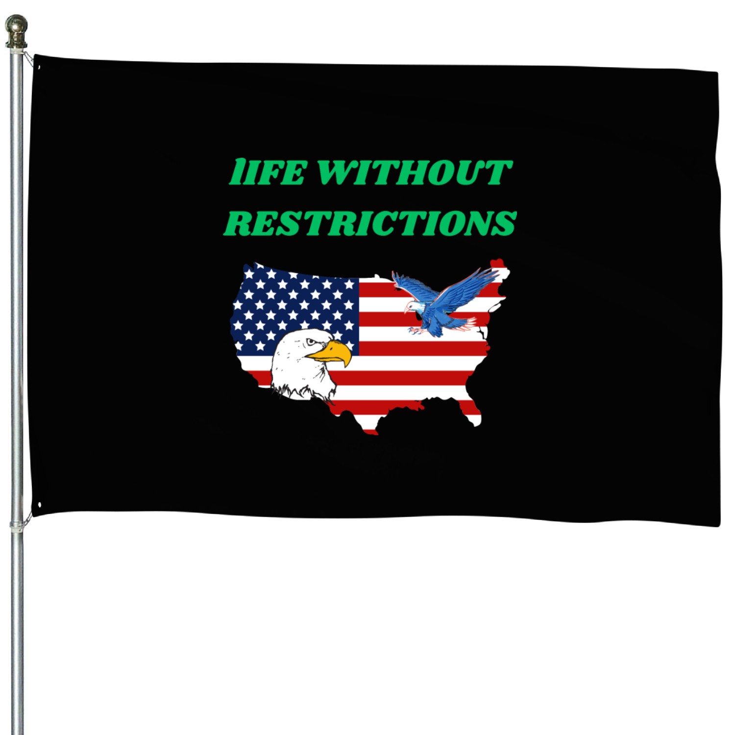 TitrelIFE WITHOUT RESTRICTIONS House Flags